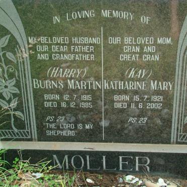 MOLLER Burns Martin 1915-1985 &amp; Katharine Mary 1921-2002