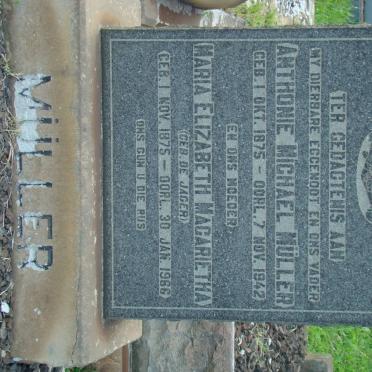 MÜLLER Anthonie Michael 1875-1942 &amp; Maria Elizabeth Magarietha DE JAGER 1875-1966