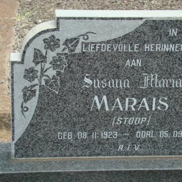 MARAIS Susanna Maria nee STOOP 1923-1991