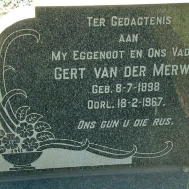 MERWE Gert, van der 1898-1967
