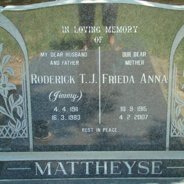 MATTHEYSE Roderick T.J. 1911-1983 &amp; Frieda Anna 