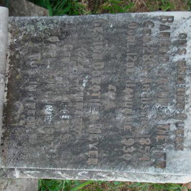 MEYER Barend Jacobus 1854-1930 &amp; Gesina Dorothea LOMBARD 1865-1937