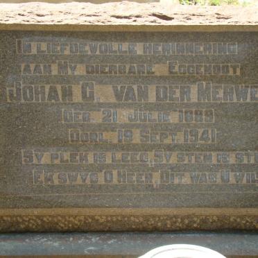 MERWE Johan C., van der 1889-1941