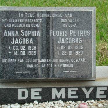 MEYER Floris Petrus Jacobus, de 1936-1990 &amp; Anna Sophia Jacoba 1936-1989