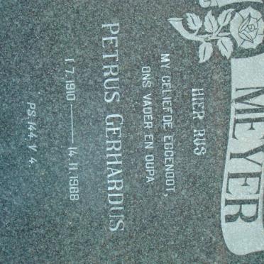 MEYER Petrus Gerhardus 1910-1968