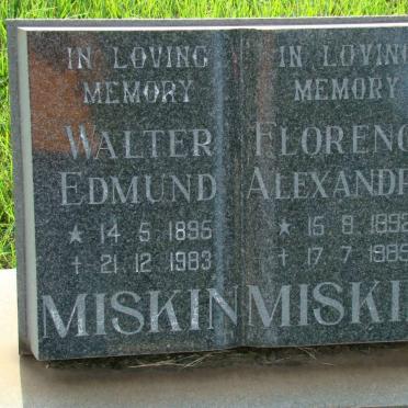 MISKIN Walter Edmun 1895-1983 &amp; Florence Alexandra 1892-1985