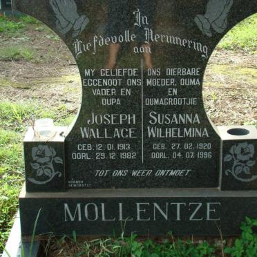 MOLLETZE Joseph Wallace 1913-1952 &amp; Susanna Wilhelmina 1920-1996