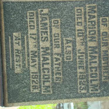 MALCOLM JAMES -1926 &amp; Marion -1923