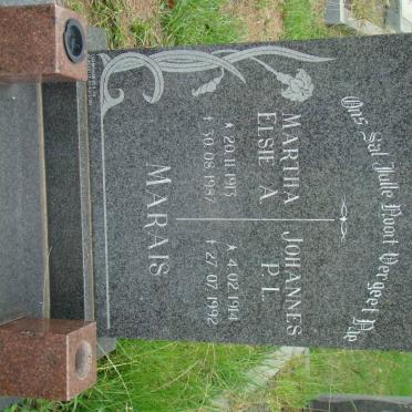 MARAIS Johannes P.L. 1914-1992 &amp; Martha Elsie A. 1913-1987