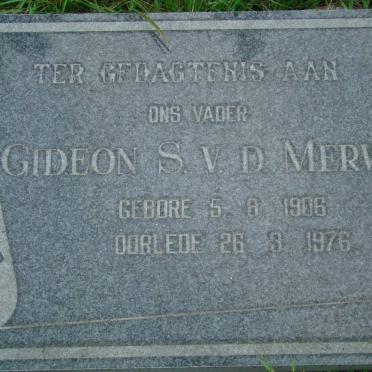 MERWE Gideon S., v.d. 1906-1976