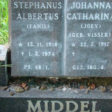 MIDDEL Stephanus Albertus 1918-1974 &amp; Johanna Catharina VISSER 1917-