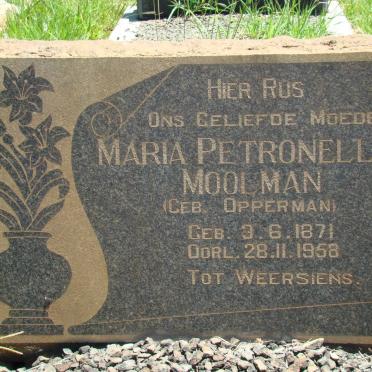 MOOLMAN Maria Petronella nee OPPERMAN 1871-1958