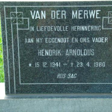 MERWE Hendrik Arnoldus, van der 1941-1980