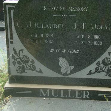 MULLER C.J. 1914-1987 &amp; J.T. 1916-1989