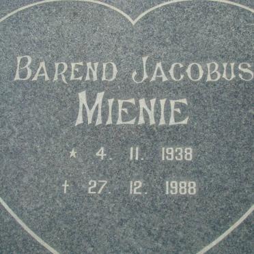 MIENIE Barend Jacobus 1938-1988