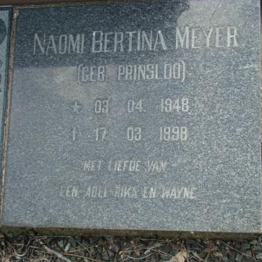 MEYER Naomi Bertina nee PRINSLOO 1948-1998