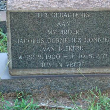 NIEKERK Jacobus Cornelius, van 1900-1971