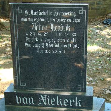 NIEKERK Johan Hendrik, van 1929-1983