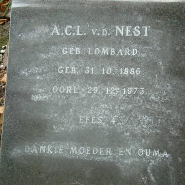 NEST A.C.L., van der nee LOMBARD 1886-1973