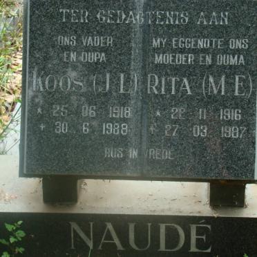NAUDÉ J.L. 1918-1988 &amp; M.E. 1916-1987