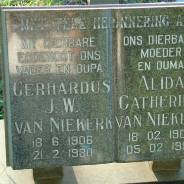 NIEKERK Gerhardus J.W., van 1906-1980 &amp; Alida Catharina 1907-1995