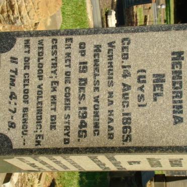 NEL Wesselina Hendrina nee UYS 1865-1946