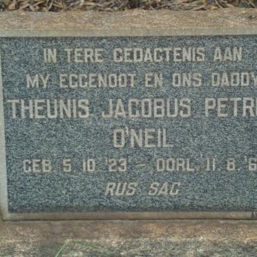 O`NEIL Theunis Jacobus Petrus 1923-1962