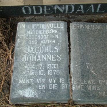 ODENDAAL Jacobus Johannes 1933-1978