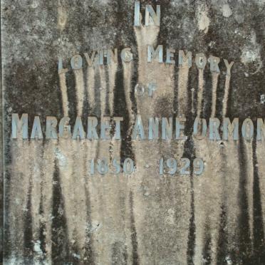ORMOND Margaret Anne 1850-1929