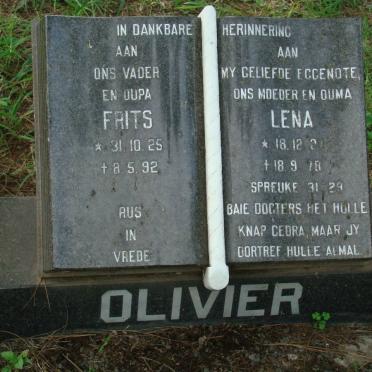 OLIVIER Frits 1925-1992 &amp; Lena 192?-1978