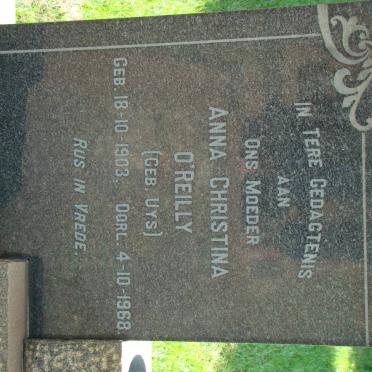 O'REILLY Anna Christina nee UYS 1903-1968