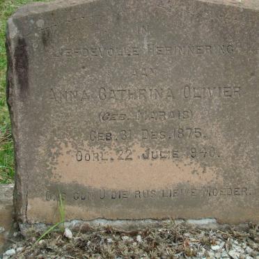 OLIVIER Anna Catharina nee MARAIS 1875-1940