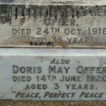 OFFER Frederick Stephen -1918 :: OFFER Doris May -1920 :: OFFER May -1962 