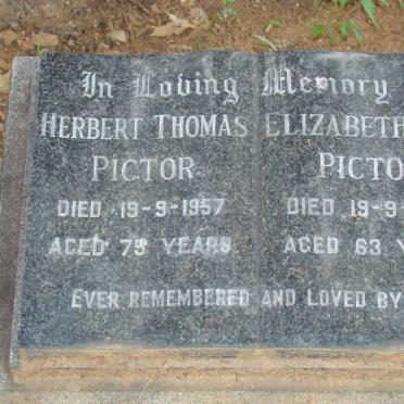 PICTOR Herbert Thomas -1957 &amp; Elizabeth May -1952