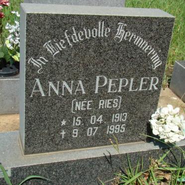 PEPLER Anna nee RIES 1913-1995