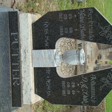 PUTTER Johannes D.J. 1921-1997 &amp; Gertruida Maria 1927-1988