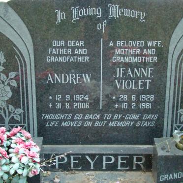 PYPER Andrew 1924-2006 &amp; Jeanne Violet 1928-1981
