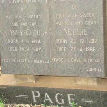 PAGE Sydney George 1894-1962 &amp; Nellie 1892-1966