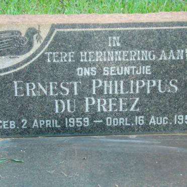 PREEZ Ernest Philippus, du 1959-1959