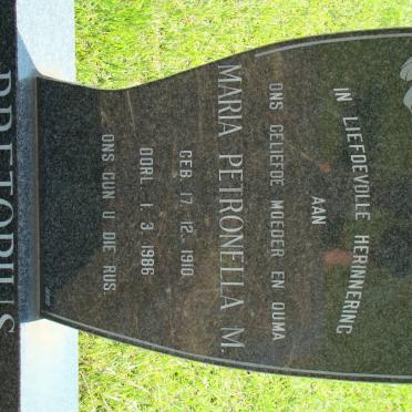 PRETORIUS Maria Petronella M. 1910-1986