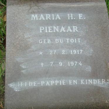 PIENAAR Maria H.E. nee DUT TOIT 1917-1974