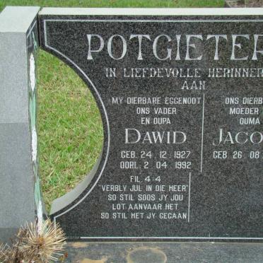 POTGIETER Dawid 1927-1992 &amp; Jacoba 1937-