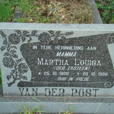 POST Martha Louisa, van der nee EKSTEEN 1922-1988