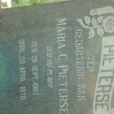 PIETERSE Maria C. nee DU PLOOY 1907-1970