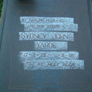 YARDE Sydney John 1925-1969