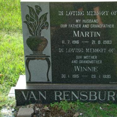 RENSBURG Martin, van 1916-1983 &amp; Winnie 1915-1995