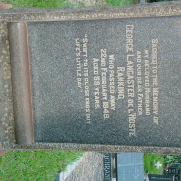 RANKING George Lancester De L'Hoste -1949