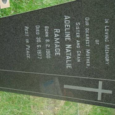 RAMAGE Adeline Natalie 1900-1977