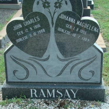 RAMSAY John Charles 1906-1988 &amp; Johanna Magdelena 1906-1984