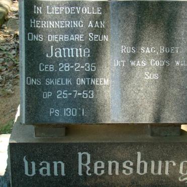 RENSBURG Jannie, van 1935-1953